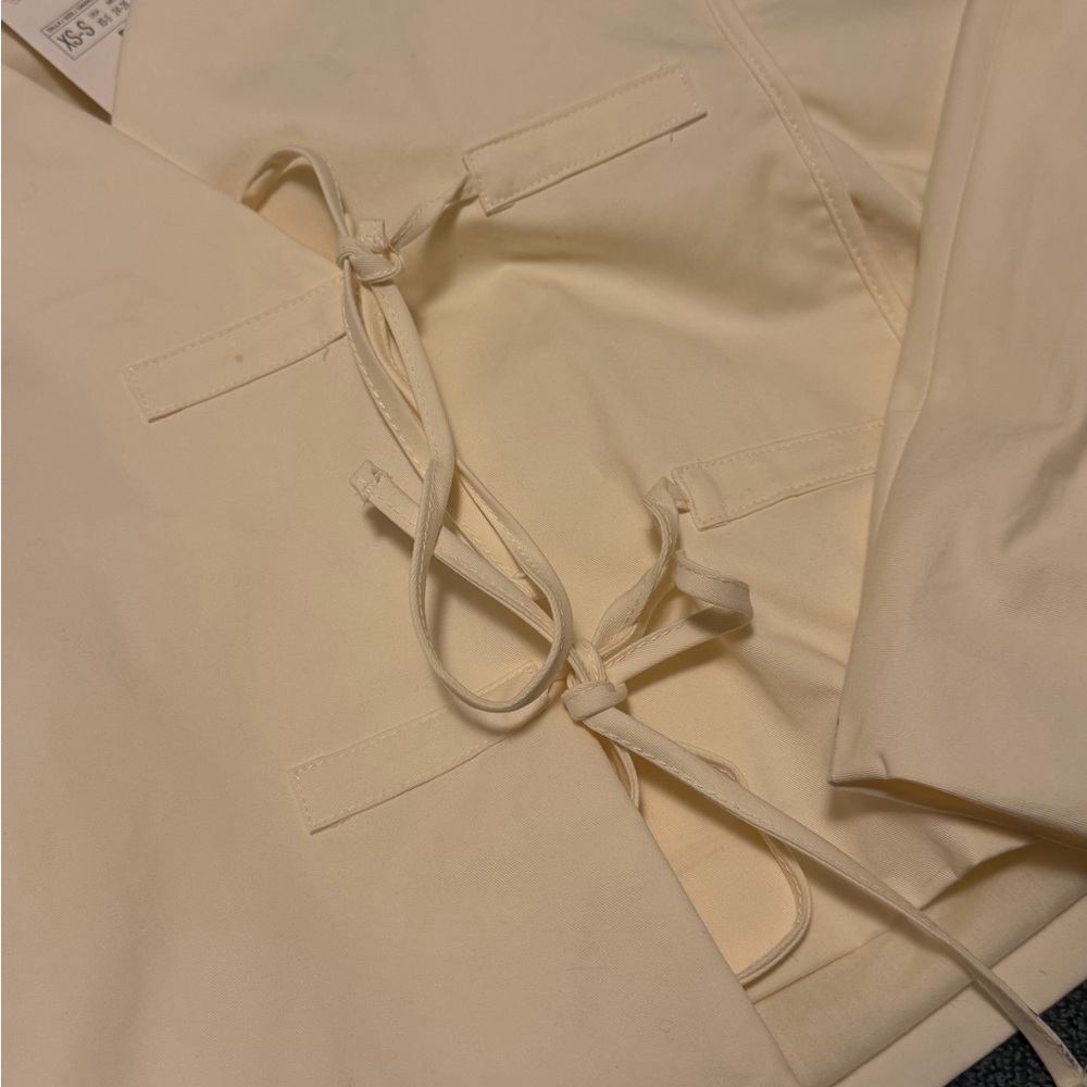 Zara Cream Tie-Front Blouse | NWT Seam Detail Bow Jacket - Picture 6 of 7